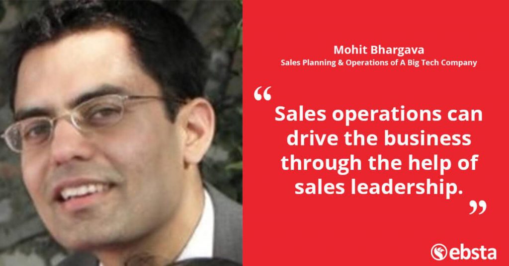 "Sales operations can drive the business through the help of sales leadership." Mohit Bhargava